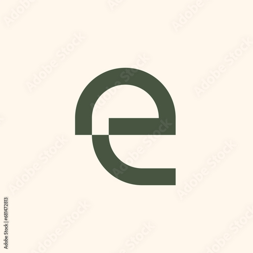 minimalist letter e logo