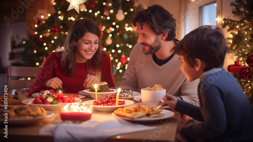 Festive Family Dinner: Christmas Joy at Home