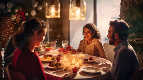 Festive Family Dinner: Christmas Joy at Home