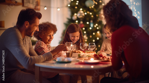 Cozy Christmas Family Dinner © Fxquadro