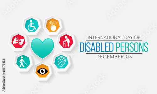 International Day of Persons with Disabilities (IDPD) is celebrated every year on 3 December. to raise awareness of the situation of disabled persons in all aspects of life. Vector illustration