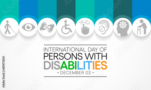 International Day of Persons with Disabilities (IDPD) is celebrated every year on 3 December. to raise awareness of the situation of disabled persons in all aspects of life. Vector illustration