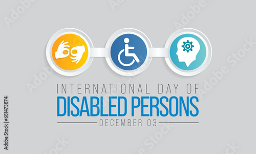 International Day of Persons with Disabilities (IDPD) is celebrated every year on 3 December. to raise awareness of the situation of disabled persons in all aspects of life. Vector illustration