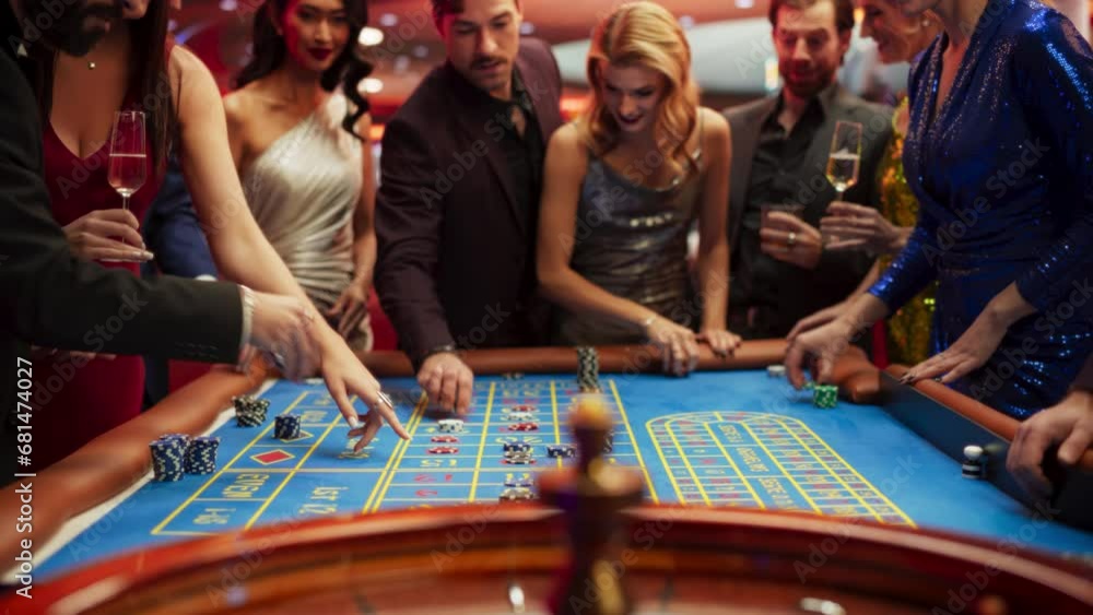 Video Stock Slow Motion Footage of a Spinning Roulette Wheel. Focus ...