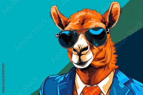 llama with glasses pop art