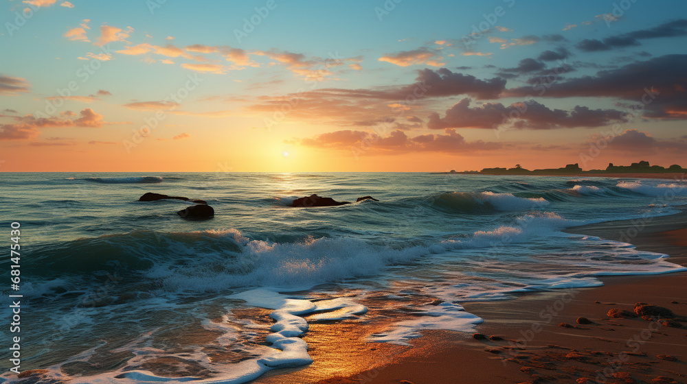 sunset on the beach HD 8K wallpaper Stock Photographic Image sunset on the beach HD 8K wallpaper Stock Photographic Image