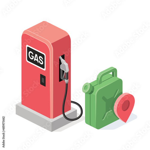 Columnless, canister, geolocation tag, station. Vector 3d isometric, color web icons, new flat style. Creative design idea for infographics.