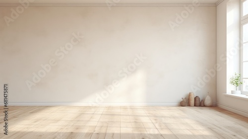 White-washed empty living room space  AI generated illustration