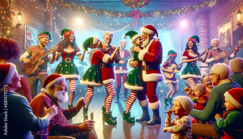 Festive Family Affair  Dancing and Smiles in Christmas Delight