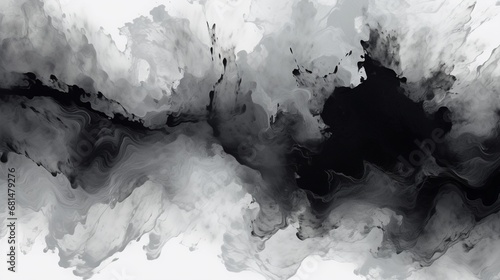A highly detailed digital illustration of a black and white abstract ink texture, creating a dynamic and visually engaging background for your creative projects © Sajawal