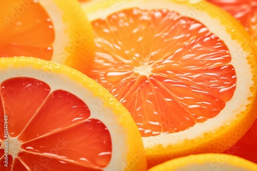 Orange slices with juice drops pattern