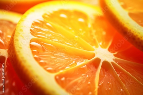 Orange slice with juice drops