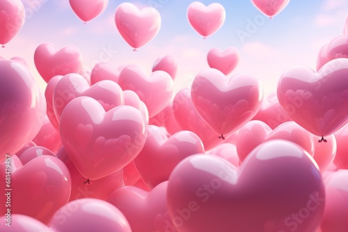 heart shaped balloons romantic background