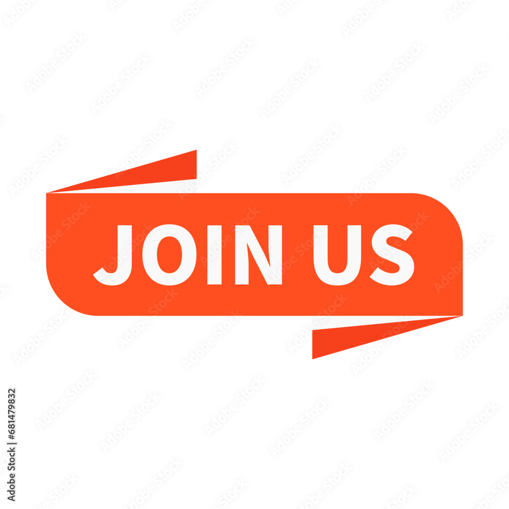 Join Us In Orange Rectangle Ribbon Shape For Promotion Marketing
Join Us In Orange Rectangle Ribbon Shape For Promotion Marketing