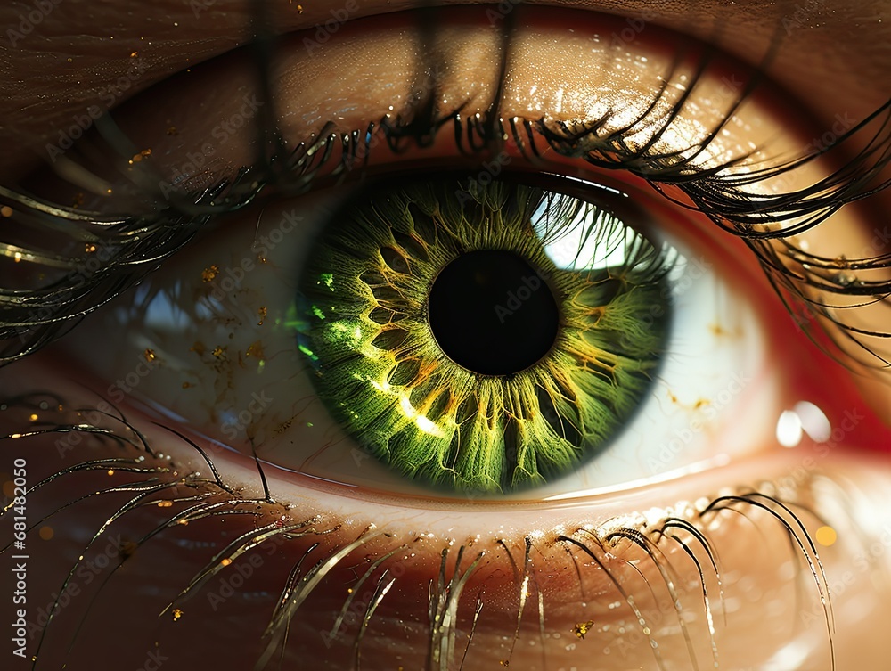 Closeup of Green Eye with Soft Glow
