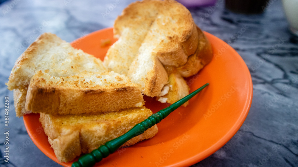 Toast Breakfast Set Common oriental breakfast set in Malaysia consisting of coffee, nasi ...
