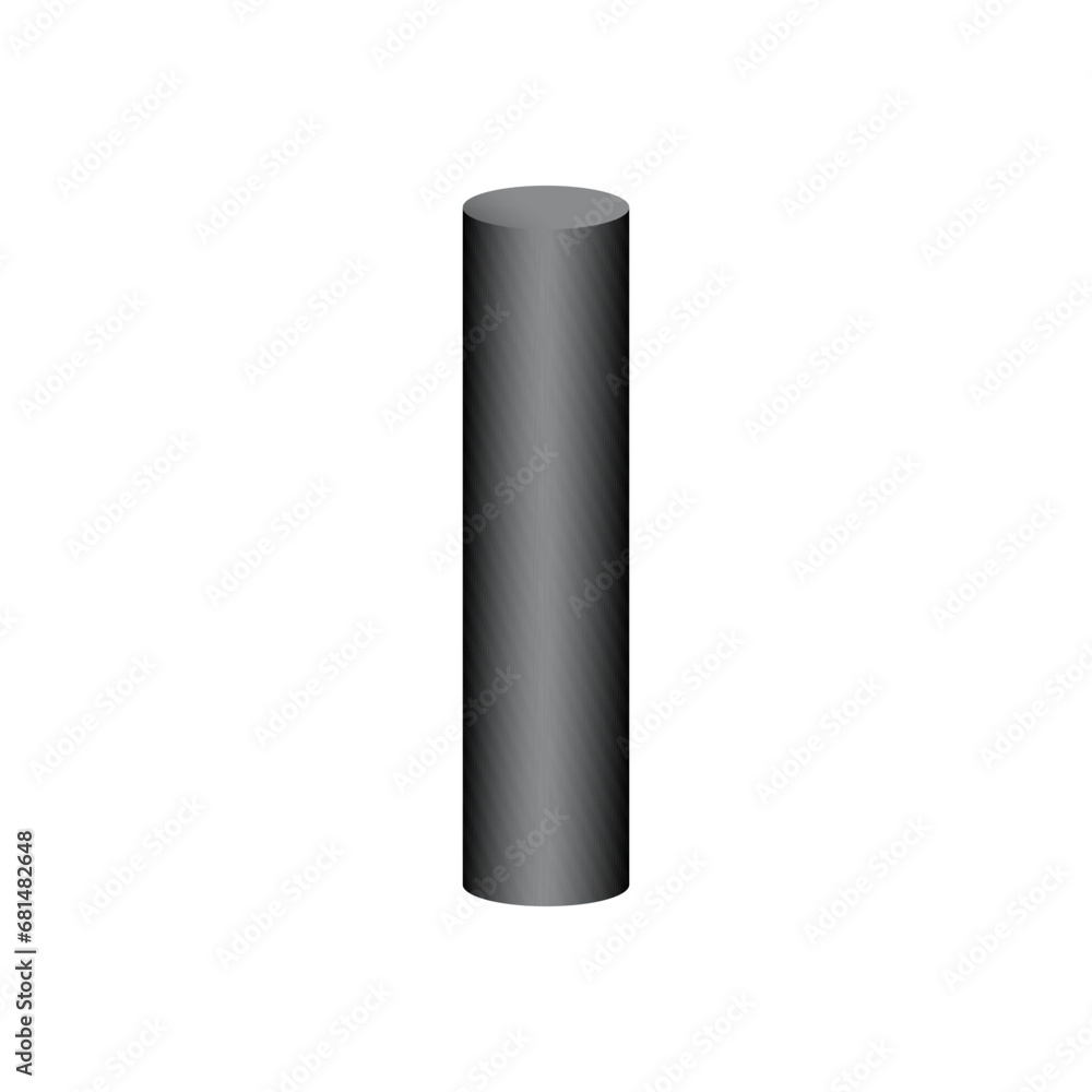 Vector tube with gradients and shadow for game, icon, package design, logo, mobile, ui, web, education. 3D elongated cylinder on a white background. Geometric figures for your design. Vector tube with gradients and shadow for game, icon, package design, logo, mobile, ui, web, education. 3D elongated cylinder on a white background. Geometric figures for your design.