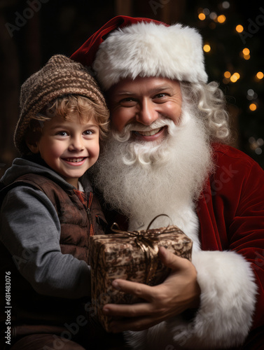 Santa Claus and a child