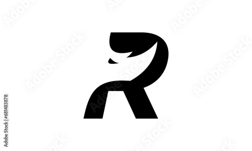 initial r with abstract rhino