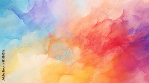 colorful watercolor painted overlay on painting paper backgrounds, Generative ai photo