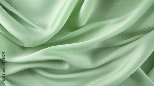 Silk green fabric closeup