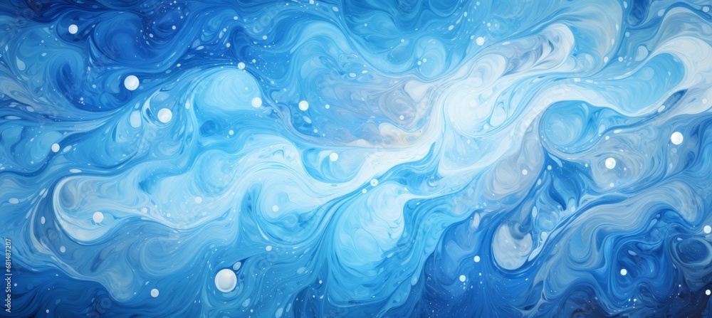 Abstract blue liquid flow  texture background. Generative AI technology.	
