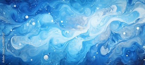 Abstract blue liquid flow texture background. Generative AI technology. 