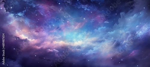 Galaxy clouds space background. Generative AI technology. 