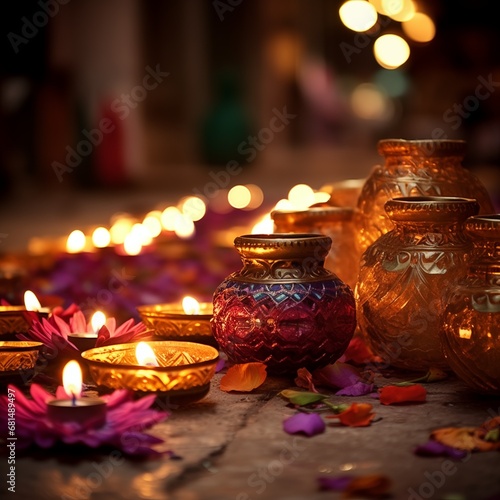 Radiant hues from Diwali lights, conveying heartfelt wishes for a joyful celebration