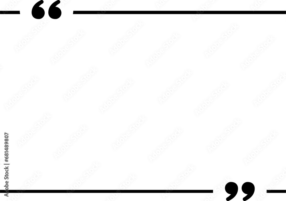 Quote Box Frame, Speech bubbles with quotation marks. Blank text message box for quotes symbols. Text info. Creative vector banner Quote Box Frame, Speech bubbles with quotation marks. Blank text message box for quotes symbols. Text info. Creative vector banner
