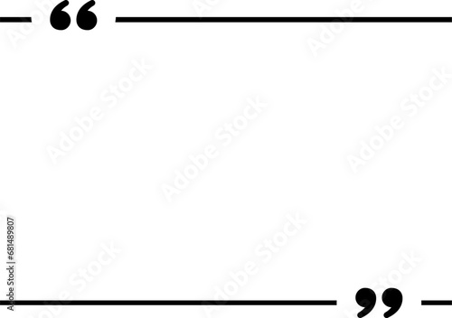 Quote Box Frame, Speech bubbles with quotation marks. Blank text message box for quotes symbols. Text info. Creative vector banner