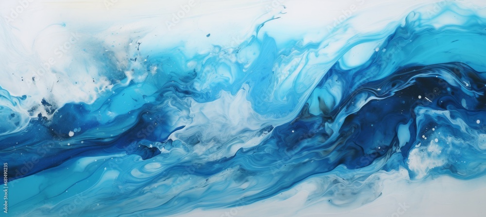 Abstract blue ink liquid texture background. Generative AI technology.
Abstract blue ink liquid texture background. Generative AI technology.