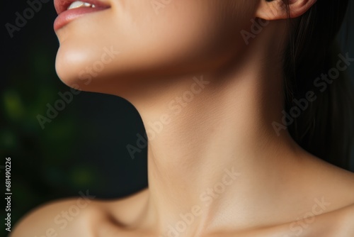 Closeup Of Womans Neck. Сoncept Macro Photography, Beauty In Details, Neck Closeup, Skin Texture, Elegance