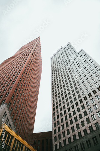 Skyscrapers captured from low angle at Den Haag Netherlands_4