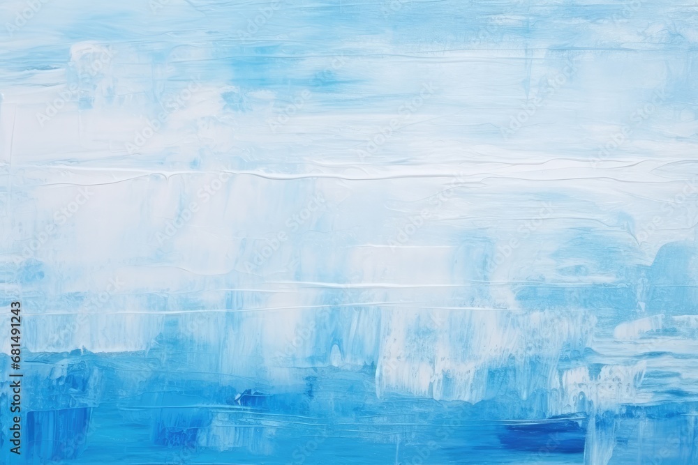 Fototapeta premium Abstract Blue Acrylic Painting On Canvas Texture
