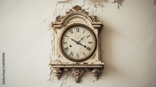 antique clock on wall photo