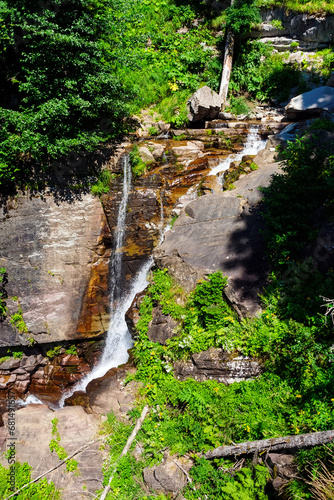 Golden Waterfall in the Mendelikha Park in Krasnaya Polyana, Sochi, Russia