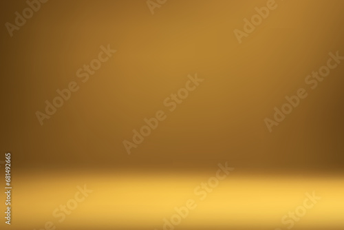Luxury gold studio room background with spotlights