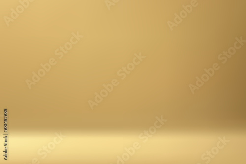 Luxury gold studio room background with spotlights