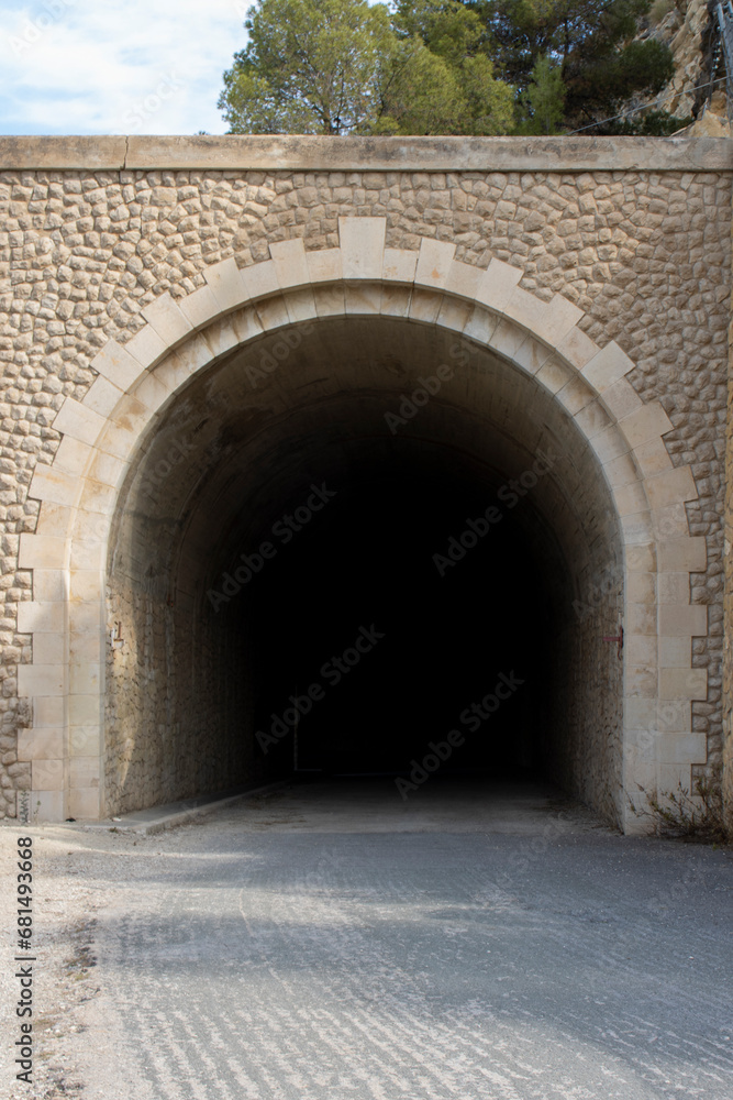 entrance to dark tunnel
