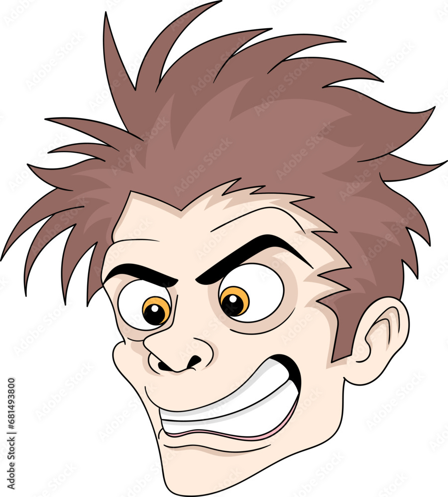 Obraz premium cartoon logo of a boys head with a stressed face
