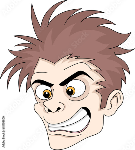 cartoon logo of a boys head with a stressed face