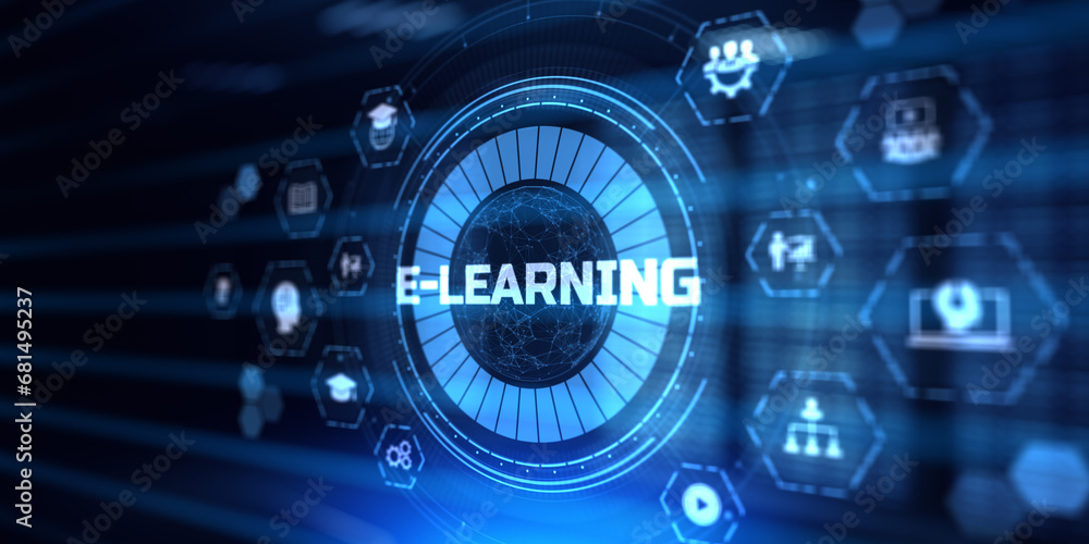 E-learning remote education internet online learning technology concept. E-learning remote education internet online learning technology concept.