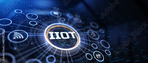 IIOT Industrial internet of things smart industry 4.0 technology concept.