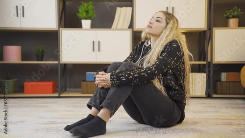 Wallpaper Mural Depressed woman feeling sad. Torontodigital.ca