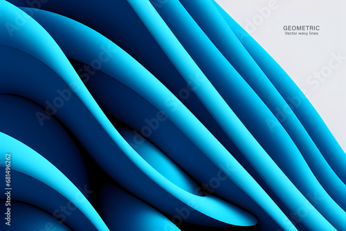 Abstract vector wavy lines flowing smooth curve blue gradient color in concept of luxury, technology, modern.