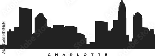 Charlotte city skyline silhouette vector