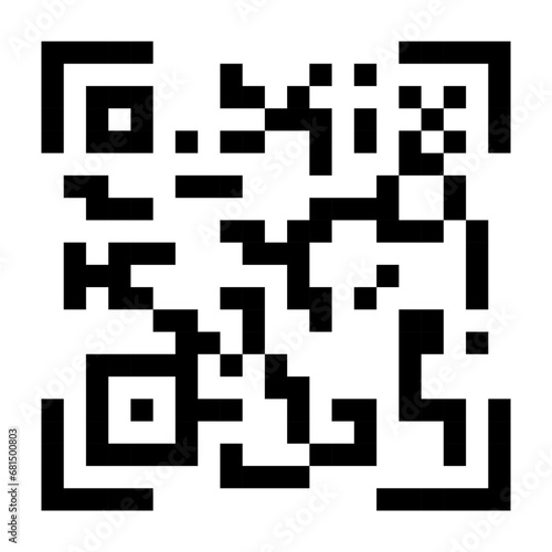 Quar code line icon. Scan me, information, pattern, product, link to application, chip, recognition, marking. Multicolored icon on white background.
