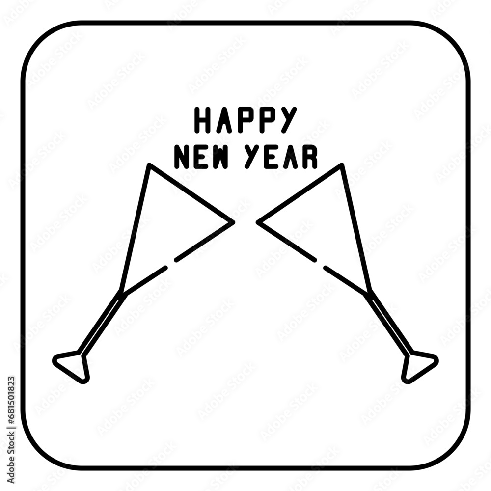 Fototapeta premium new year line icon 2