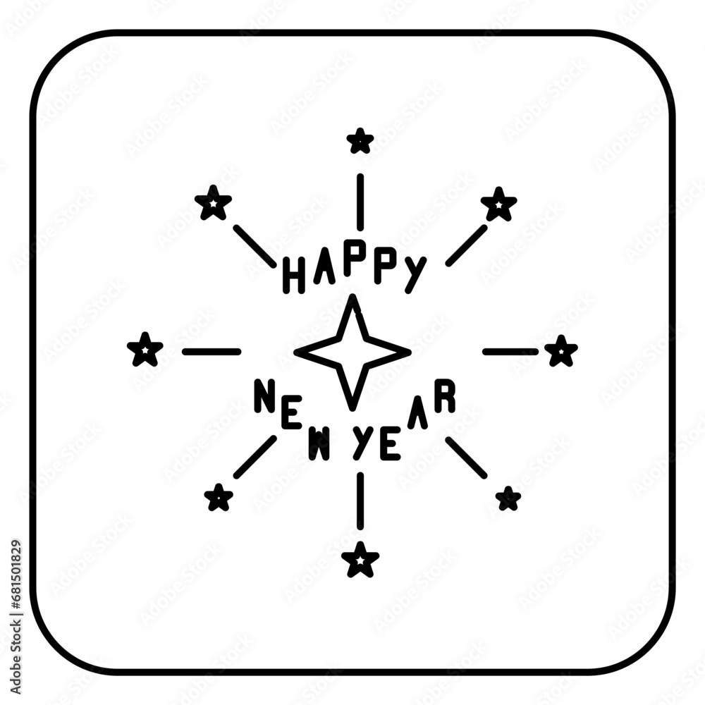 new year line icon 2 new year line icon 2